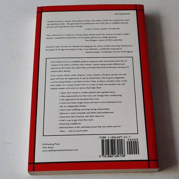 ♀️Self-Help Book- Don't Blame Eve, Jovanka Ciares - Picture 2 of 2